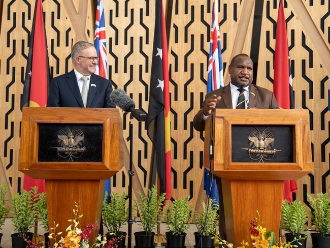 Prime Minister Anthony Albanese meets with Papua New Guinea Prime Minister James Marape in Port Moresby on Thursday to sign the new security pact.