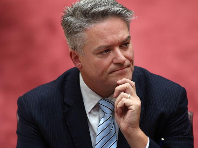 Senator Mathias Cormann during Senate Question Time in Parliament House in Canberra. Picture Gary Ramage