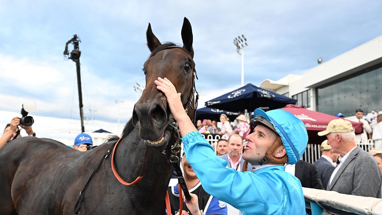 Tommy Berry returns to scale on O'Ole after winning the 2YO Magic Millions Classic Picture: Grant Peters, Trackside Photography