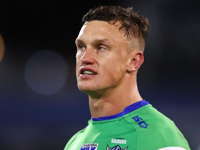 CANBERRA, AUSTRALIA - AUGUST 26: Jack Wighton of the Raiders is pictured during the round 26 NRL match between Canberra Raiders and Brisbane Broncos at GIO Stadium on August 26, 2023 in Canberra, Australia. (Photo by Mark Nolan/Getty Images)