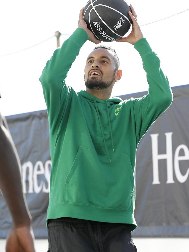 Tennis star Nick Kyrgios at last year’s Hennessy NBA event at Bondi Icebergs. Picture: Toby Zerna