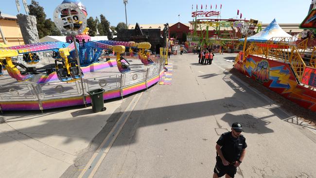 Police stand guard around the ride. Picture Tait Schmaal.