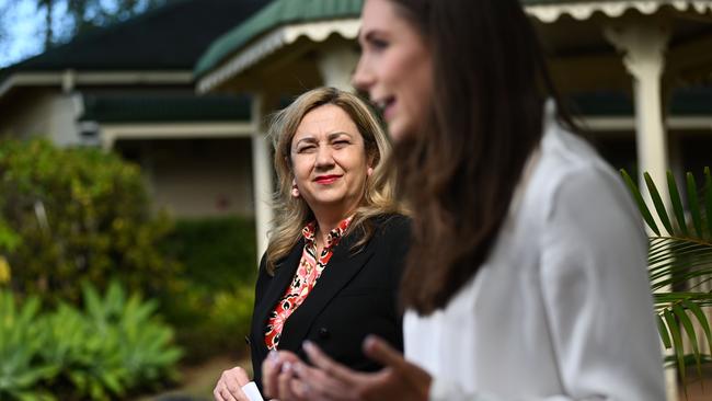 BRISBANE, AUSTRALIA - NewsWire Photos - JULY 5, 2023.Queensland Premier Annastacia Palaszczuk and Housing Minister Meaghan Scanlon visit the recently purchased former Clayfield retirement village. The complex was transformed into social housing.Picture: Dan Peled / NCA NewsWire