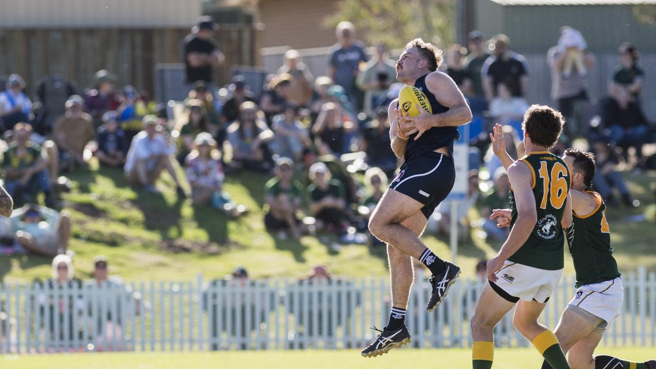 Harry Claydon takes a mark for Coolaroo. Picture: Kevin Farmer