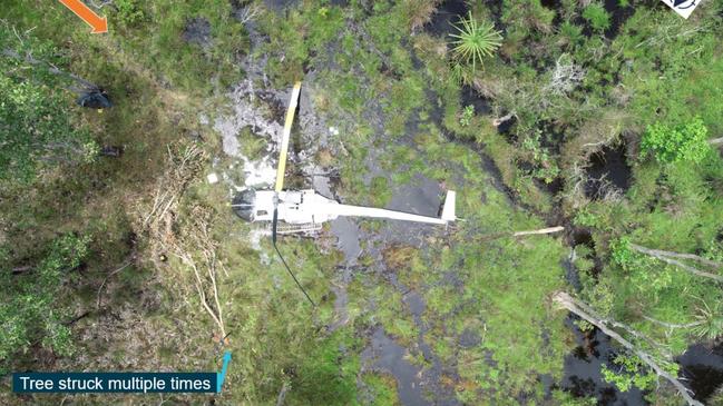 VH-IDW at the King River crash site. Picture: ATSB