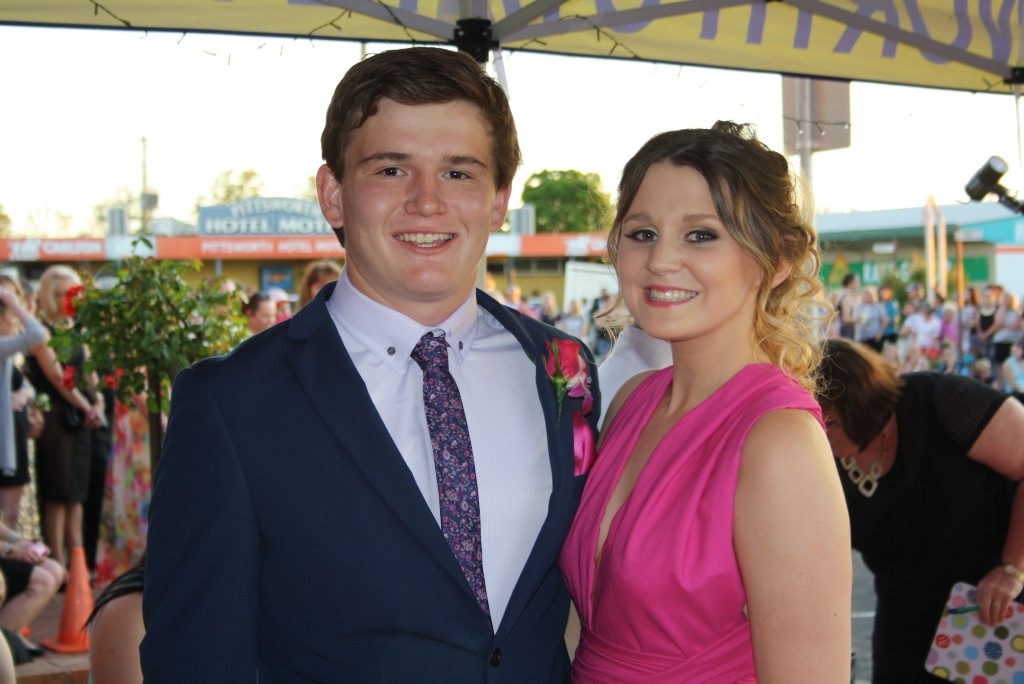 Pittsworth State High School formal 2015 Simon Kahler, Laine Harris. Picture: Photo Contributed