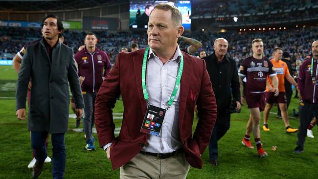 A shattered Kevin Walters leaves the field after losing the Origin decider in 2019. Picture: Adam Head