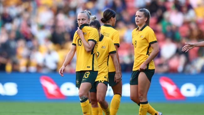 BRISBANE, AUSTRALIA – SEPTEMBER 03: Tameka Yallop of Australia looks on after the International Women's Friendly match between the Australia Matildas and Canada at Suncorp Stadium on September 03, 2022 in Brisbane, Australia. (Photo by Chris Hyde/Getty Images)