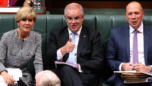 Ministers Julie Bishop, Scott Morrison and Peter Dutton need to step up. Picture: Kym Smith