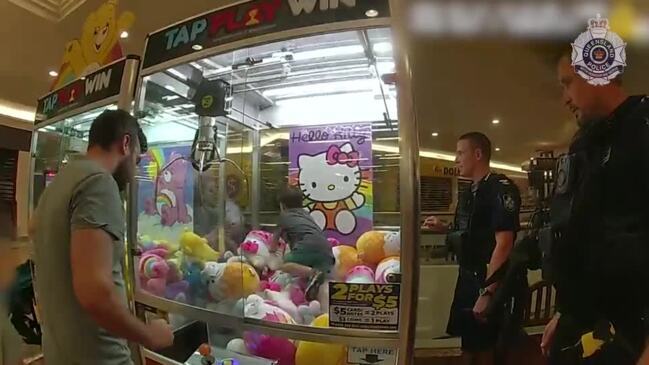 Boy stuck in Capalaba Shopping Centre claw machine