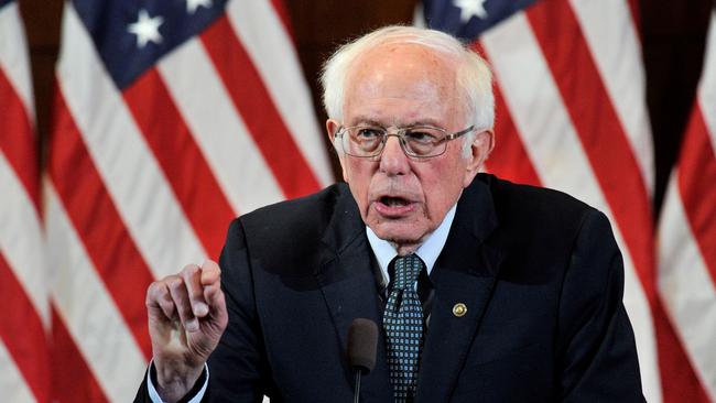 Senator Bernie Sanders campaigns in Manchester, New Hampshire, on Tuesday. Picture: AFP