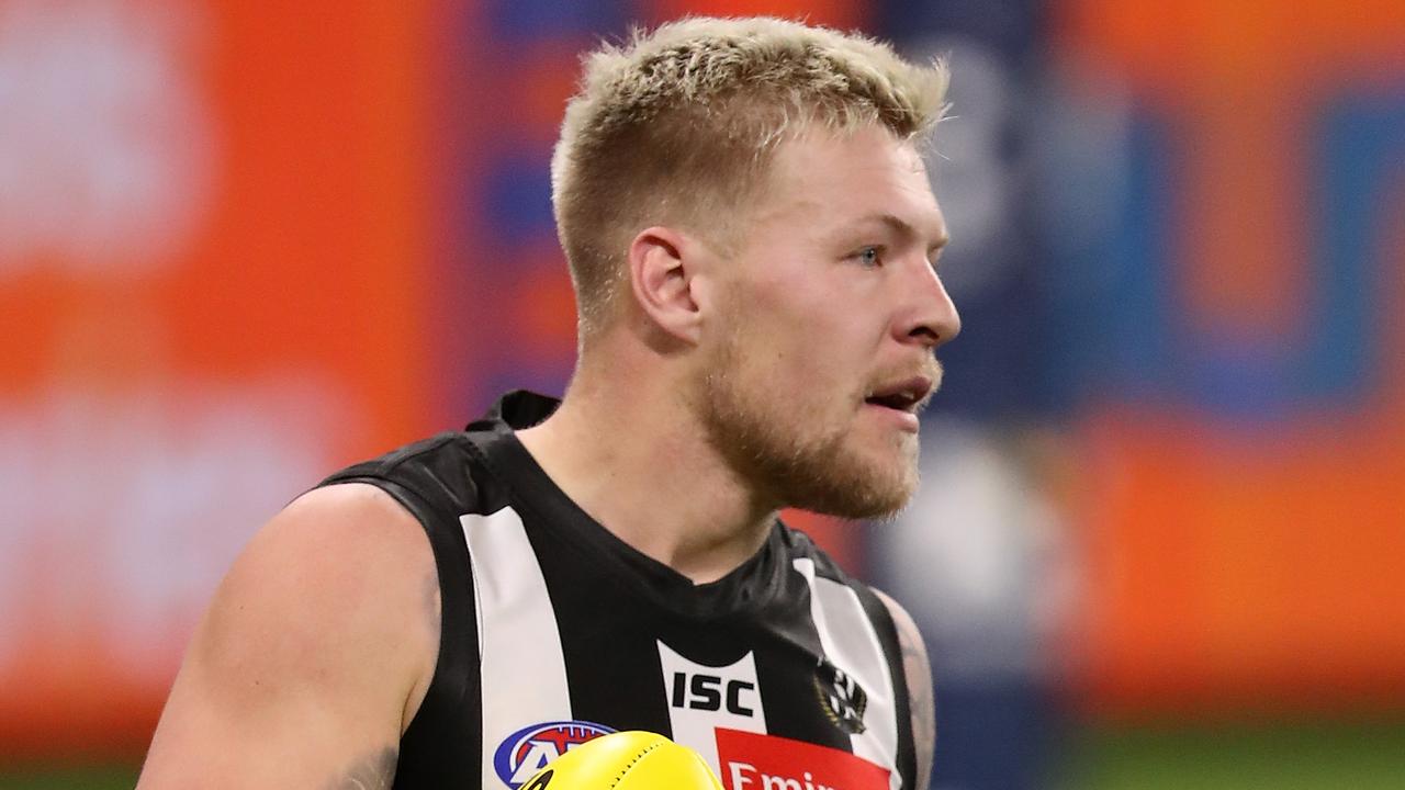 Jordan De Goey kicked five goals in Round 7, but could miss up to two months from here. (Photo by Paul Kane/Getty Images)