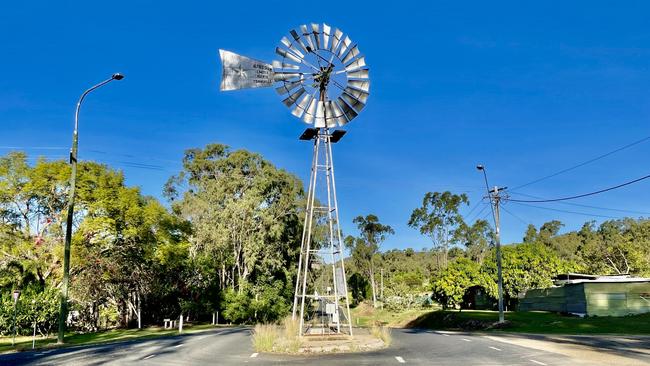 The town of Watsonville on the Atherton Tablelands is known for a large windmill in the middle of the road. Picture: Peter Carruthers