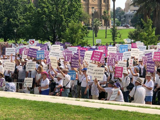 Up to 3500 people marched in Adelaide on Saturday as part of the Love Adelaide Walk for Life event opposing the liberalisation of abortion laws proposed in SA.Picture: Love Adelaide