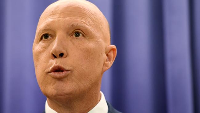 Opposition Leader Peter Dutton says China’s cyber warfare capabilities have reached a point where Beijing could shut down critical infrastructure throughout the developed world. Picture: NCA NewsWire / Tracey Nearmy