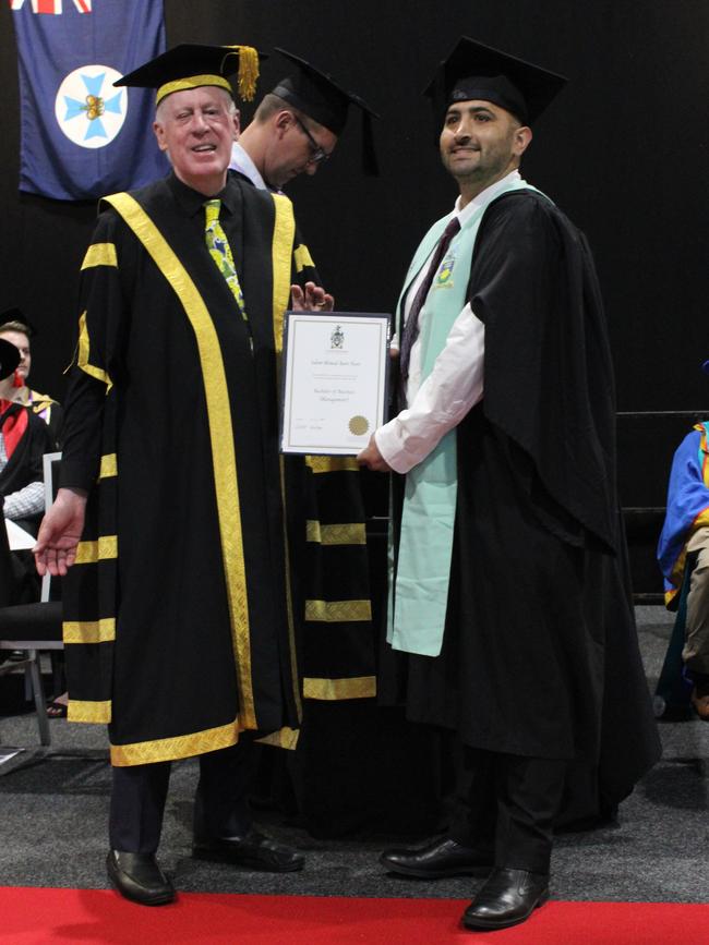 Salem Ahmad Bani Hani graduated with a Bachelor of Business (Management) at the CQUniversity graduation ceremony in Bundaberg on December 14, 2023.