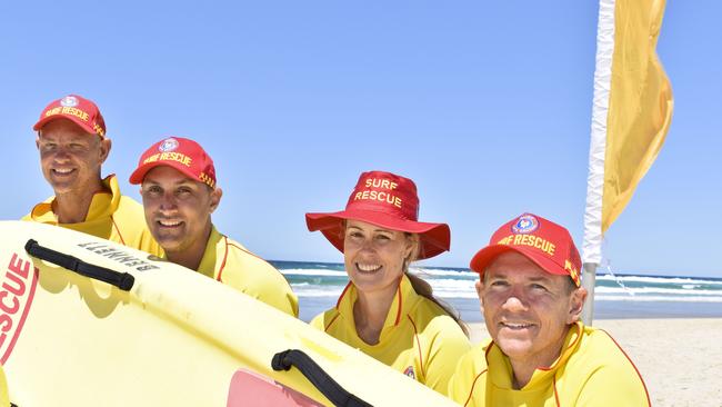 Salt Surf Life Saving Club's Sam Coleman, Jayd Maynard, Kerry Gunther and Nathan Fitzsimons at the beginning of the 20/21 season. Photo: Jessica Lamb