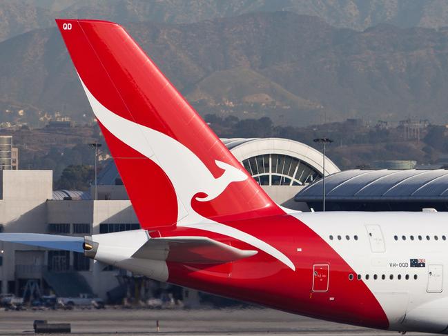 Los Angeles, USA - November 3, 2011: A Qantas Airbus A380 at LAX.