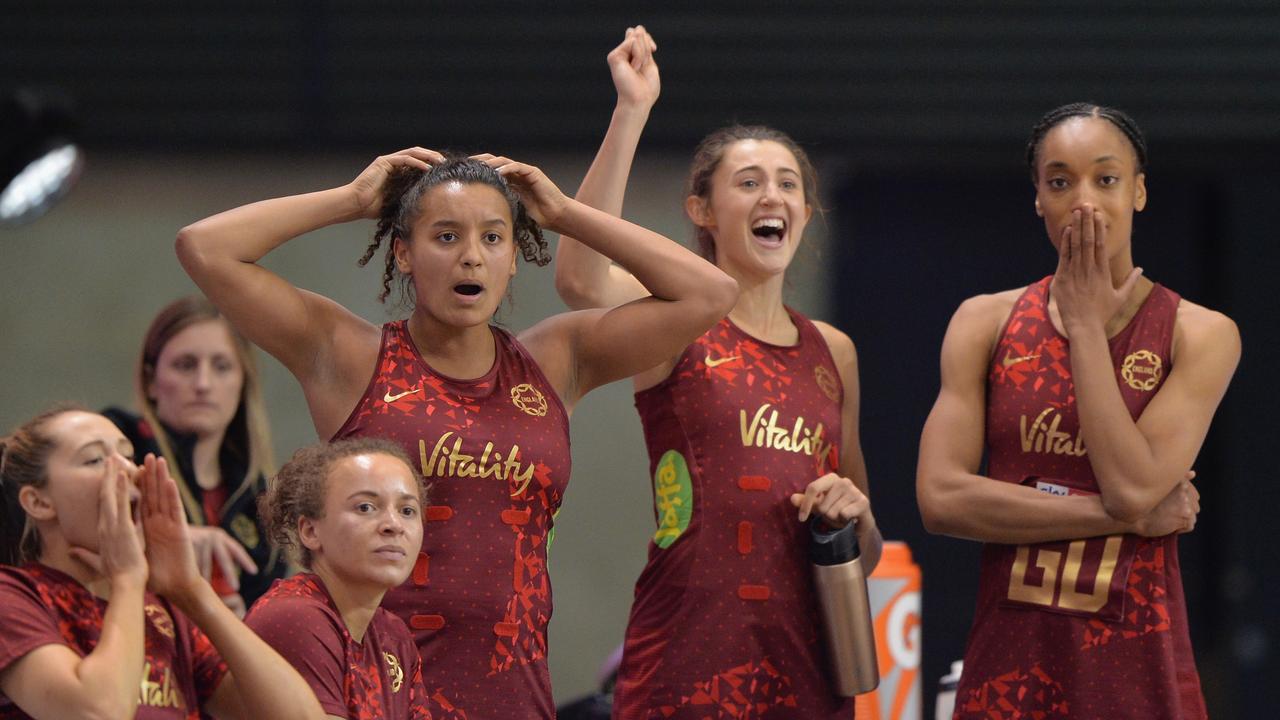 England’s Roses scored an upset series win against the Silver Ferns last week but their series against Australia has been cancelled. Picture: Kai Schwoerer/Getty Images