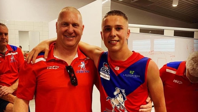 Charlie Clarke with his father Jason Clarke. Picture: Supplied