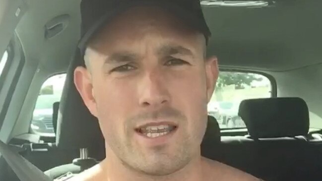 A still from a video uploaded by Thomas Sewell after an alleged assault at Channel 9 headquarters in Melbourne.