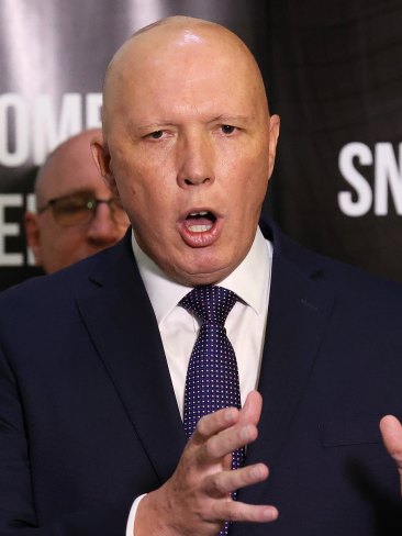 Opposition Leader Peter Dutton did not hold back in his assessment of Chris Bowen. Picture: Liam Kidston