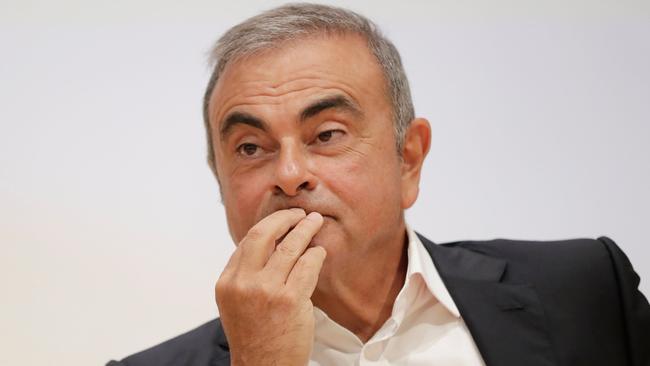 Former Nissan boos Carlos Ghosn attends a press conference in Lebanon last year. Picture: Anwar Amro, AFP.