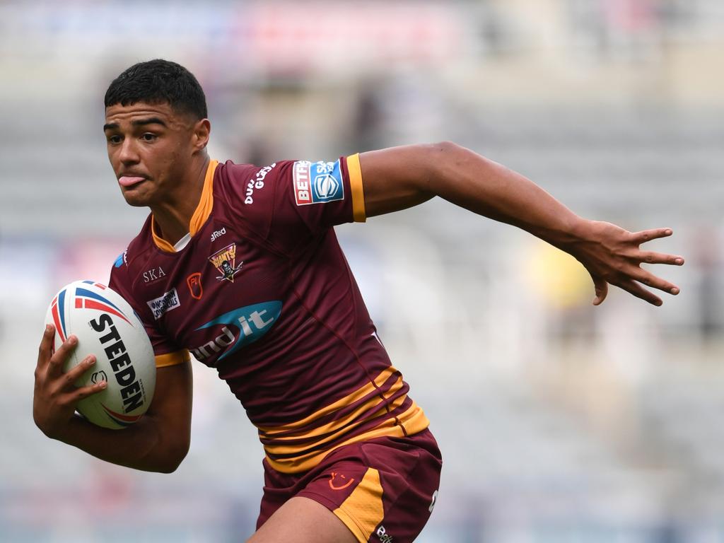 Spotted: English stars Will Pryce (above) and Kai Pearce-Paul on his way to Newcastle as he begins his NRL career. Picture: Getty Images