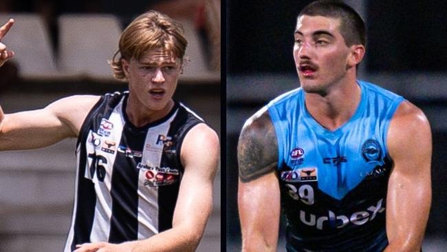 Deacon Summerville for the Palmerston Magpies and Zander Nash for the Darwin Buffaloes in the 2024-25 NTFL season.