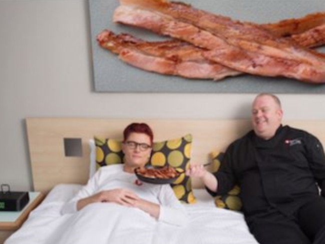 Travelodge has a new alarm clock customers can take advantage off, which smells like bacon. Picture: Supplied.