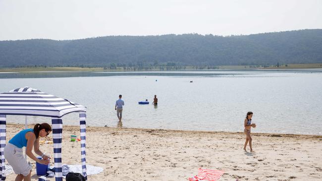 The beach sits on the site of a remediated quarry north of Penrith. Picture: NewsWire / Max Mason-Hubers