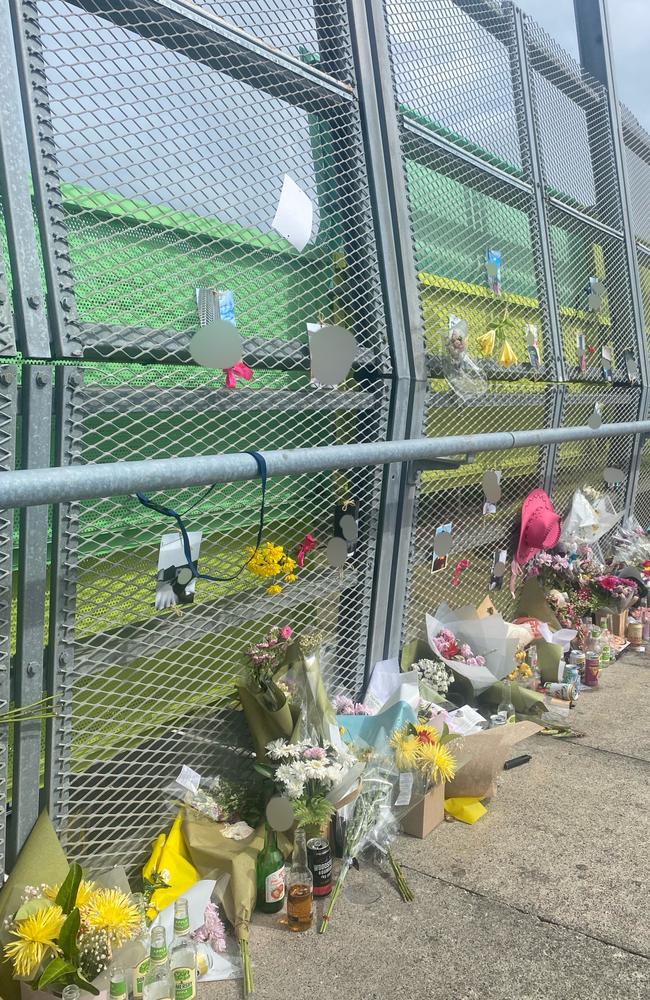 Cards, flowers and other items have been left at the scene of a tragic incident last week.