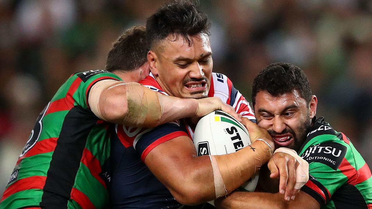 Zane Tetevano in action against the Roosters.