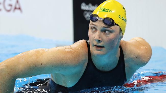Cate Campbell after finishing sixth. Picture: Brett Costello
