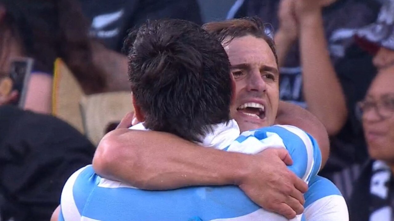 Argentina celebrate the famous win.