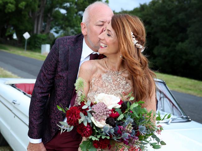 The newly married couple prepare to hit the road. Picture: Liam Kidston