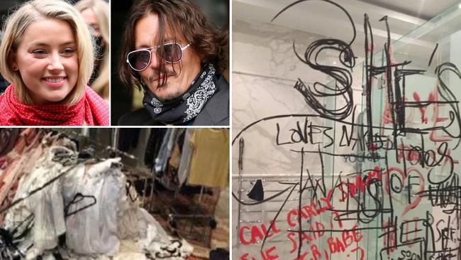 The damage inside Johnny Depp's rented Gold Coast mansion. Photo: Supplied