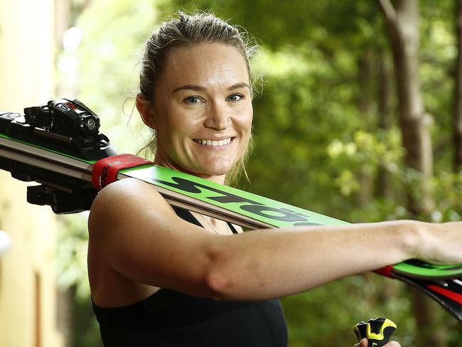 Olympic skier Sami Kennedy-Sim competes in Ski Cross. She has developed a home training regime during the Covid-19 crisis with everything except the snow. Picture: John Appleyard