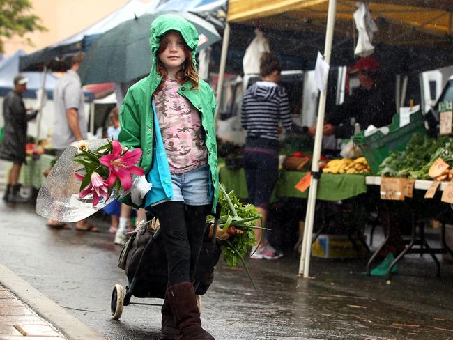 Molly Mathers pictured during a shopping outing at the Nerang Farmers Market