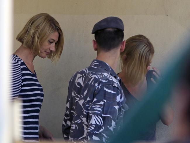 Tara Brown and Sally Faulkner are released from the Baabda women’s prison in Beirut. Picture: AP Photo/Bilal Hussein