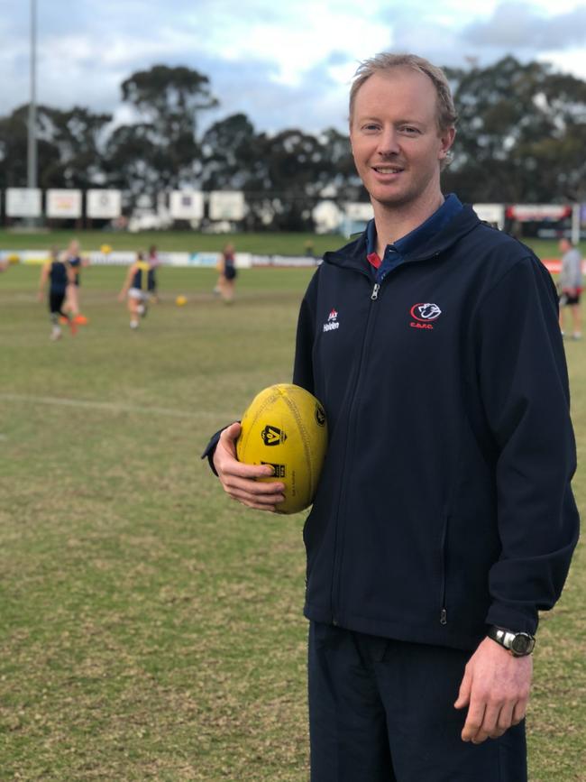 Central District SANFLW women’s coach Shaun Ribbons. Picture: Desirée McMahon