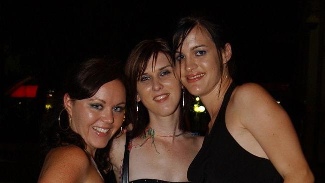 Joanne McCaughey, Stephanie Paige and Dianne Fitzsimon on Flinders Street East Pic Bryan Lynch AD356048