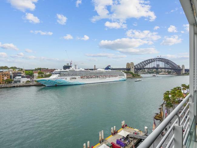 The view looking towards the Sydney Harbour Bridge from the apartment.