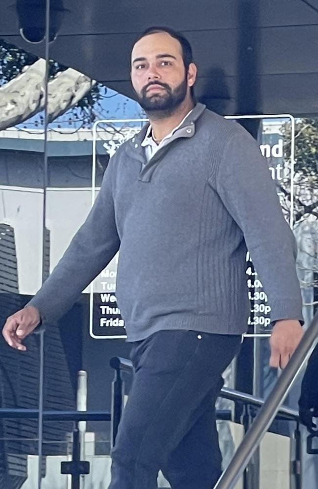 Rajiv Edward De Young leaves Toowoomba Courthouse on August 21, 2023, after being sentenced for stalking.