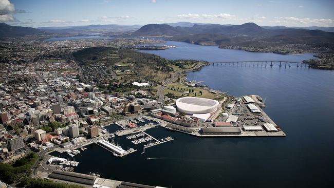 Artist’s impression of what the proposed Hobart AFL stadium at Macquarie Point could look like. Picture: AFL