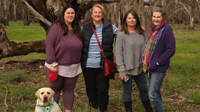 Friends of Nyah Vinifera Morgana Russell, Jacquie Kelly, Peta Thornton and Julie Duffus at Nyah forest. Photo: Else Kennedy