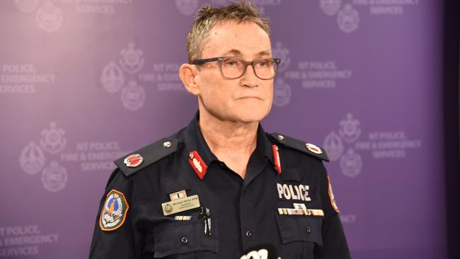 NT Police Assistant Commissioner Michael White speaking about the death of a 26-year-old male buggy driver at Girraween, September 2, 2024. Picture: Alex Treacy