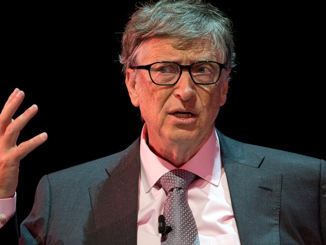 Bill Gates believes there will be another economic crisis but is optimistic about the long-term. Picture: AFP Photo