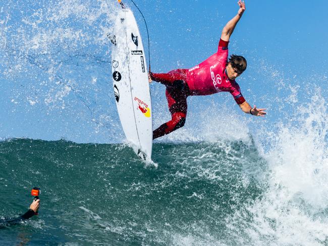 SAN CLEMENTE, CALIFORNIA - SEPTEMBER 5: Jack Robinson of Australia surfs in the practice session prior to the commencement of the Lexus WSL Finals on September 5, 2024 at San Clemente, California. (Photo by Pat Nolan/World Surf League via Getty Images)