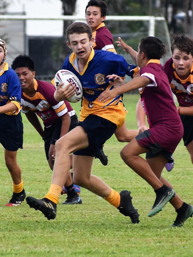 Best and fairest player of the tournament Brandon Hamilton-Kaurila. Photographs from the Will Murdoch Perpetual Shield. The annual U14 rugby league competition, in its second year, involved Gilroy Santa Maria College, Ingham State High School and St Teresa's Catholic College Abergowrie. Picture: Cameron Bates